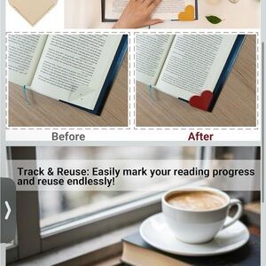 Heart-Shaped Leather Bookmark Set - Multicolor‎